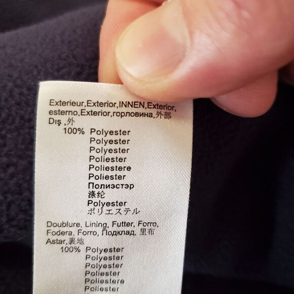 Paul Smith: Fleece Lined Hooded Cape Jacket - size 2 in Blue - Picture 15 of 16